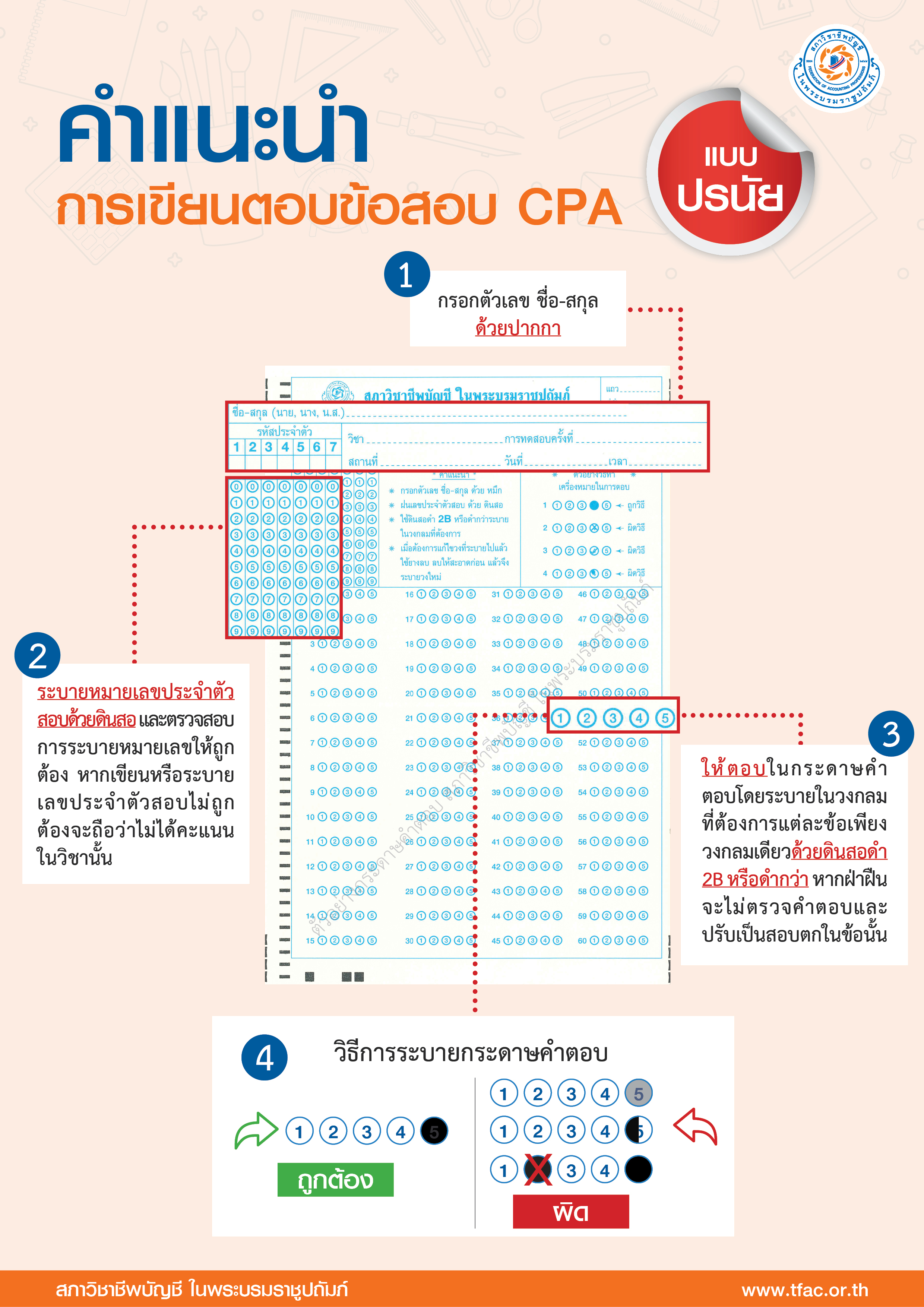 คำแนะนำการเขียนตอบข้อสอบ CPA แบบปรนัย